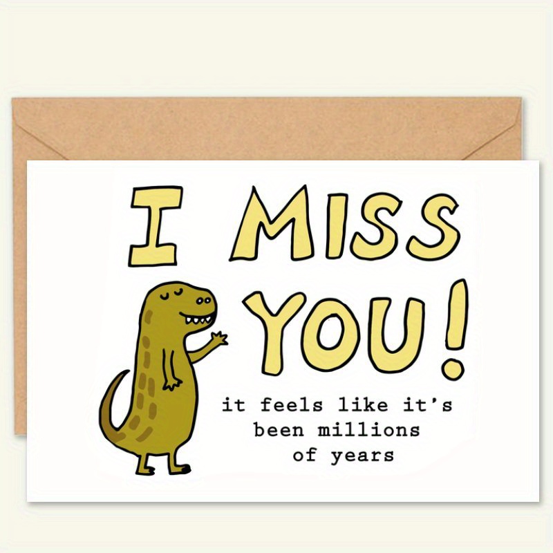 

1pc Humorous Dinosaur Greeting Card, I Message, Blank Plain Notebook, Unique All Gift For Boyfriend, Suitable For Anniversary, Valentine's, Christmas, Thanksgiving, Halloween