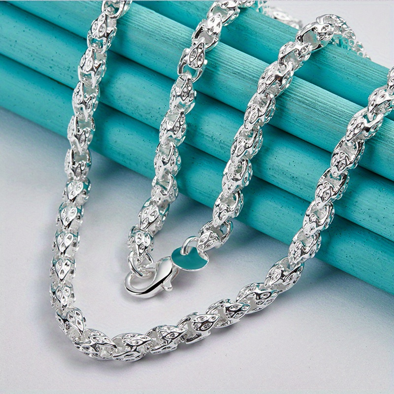 

925 Sterling Silvery Bamboo Chain Necklace - Hypoallergenic, Nickel-free Fashion Jewelry For - Perfect Gift For Any