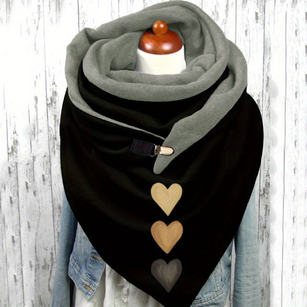 

Love Pattern Printed Neck Warmer, Polyester Scarf, Suede, Warm Scarf For Weekend Casual, 95% Polyester 5% Spandex, 140g/m², Machine Washable Decorative Scarf