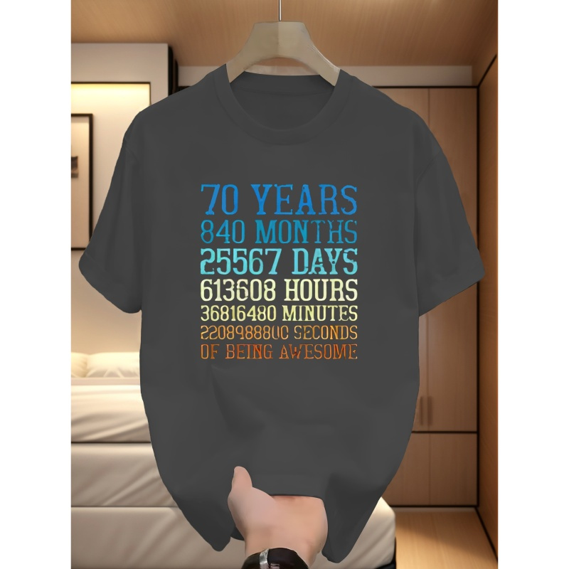 

Cadeau d'anniversaire 70 ans pour homme, T-shirt à manches courtes, T-shirt d'été