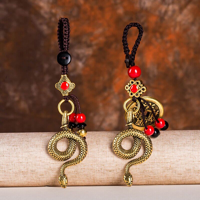 

1pc Chinese Zodiac Snake Pendant Keychain Creative Key Ring Accessories Bag Charm