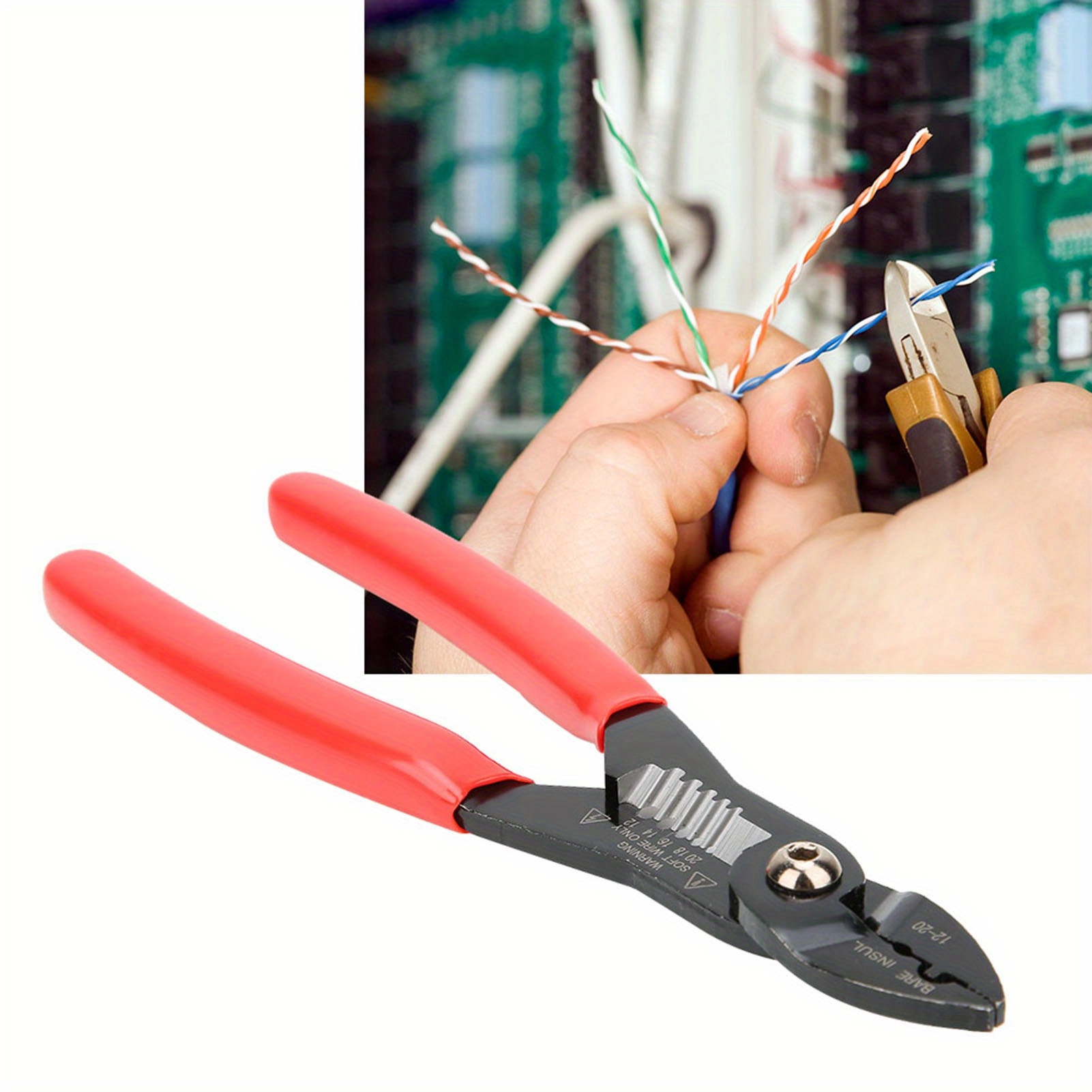 

Compact Wire Stripper| 4- In- 1 Multi Electricians Pliers| Wire Crimper, Cutter And Gripper| 12- 20 Awg Wire | Crimps Insulated& Non- Insulated| Electrical Stripping