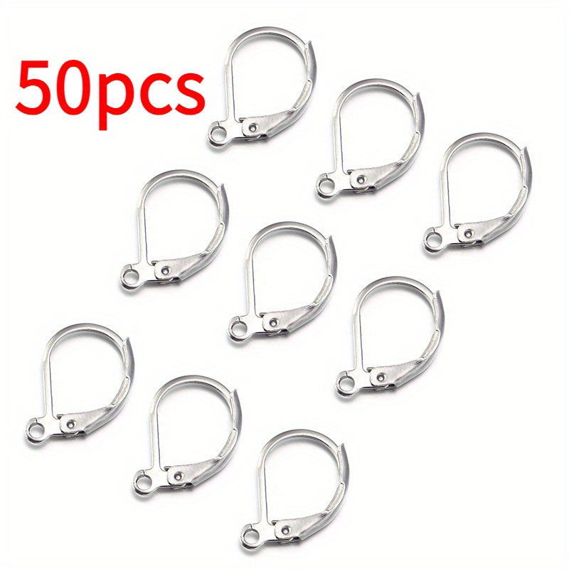 

50pcs Elegant French-inspired D-shaped Stainless Steel Earring Hooks - Making Supplies, Earring Hooks For Jewelry Making