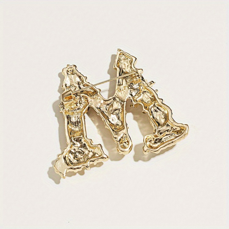 Fashion Alphabet Rhinestone Flower Brooch Alloy with