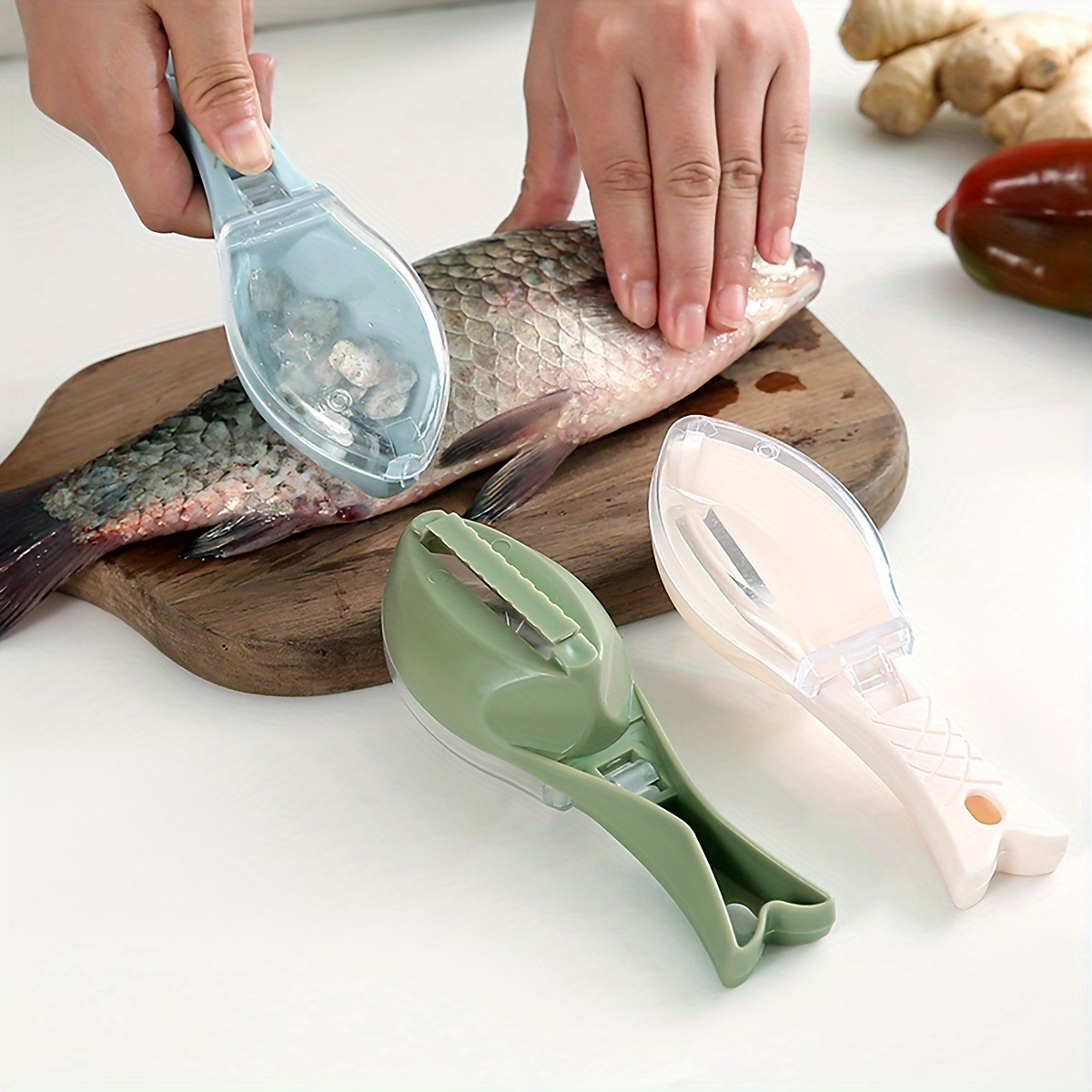 

1pc/3 Scraper, Household Fish , With Storage Box, And Easy-to-wash Scraper, Kitchen Tool