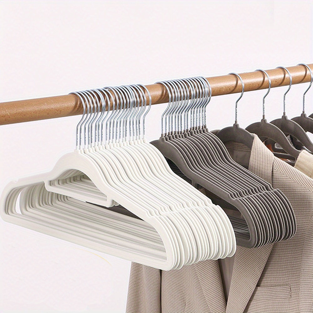 10pcs   hangers non slip heavy duty with 360 swivel hooks for space saving closet organization of shirts pants details 3