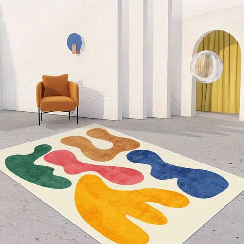 a water washable cashmere rug with a soft plush surface and a non slip base machine washable easy to fold weighs 1100 grams per and has a thickness of 4 3mm suitable for living rooms bedrooms bedside areas