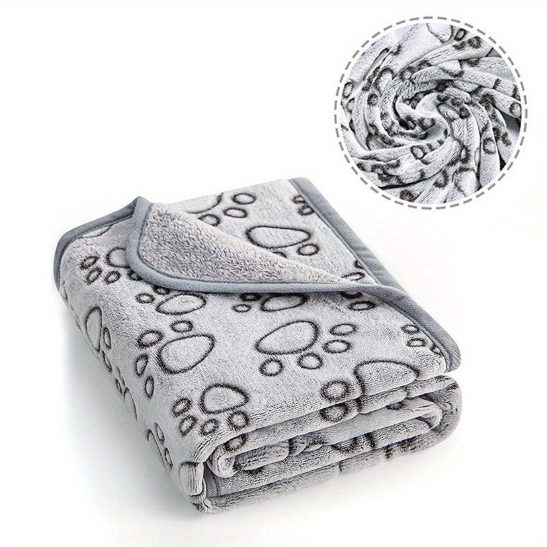 

Soft & Cozy Pet Blanket With Cute Paw Print - Throw, Machine Washable, Ideal For Small To Large Breeds