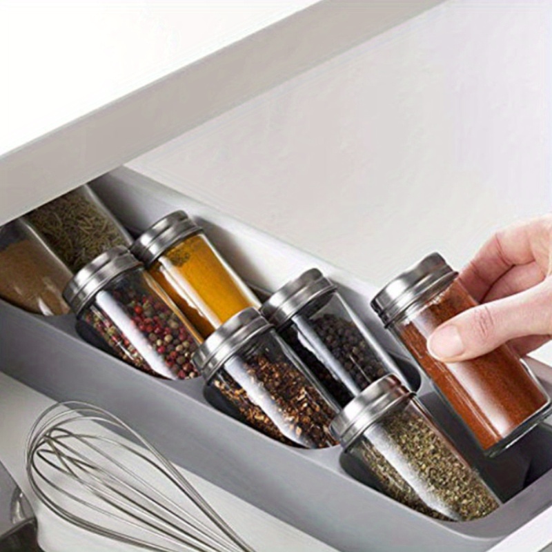 

8-compartment Spice Organizer - Pp Kitchen Drawer Divider For & Utensils, 15.6"x4" Storage Solution