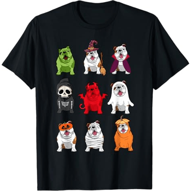 

Bulldogs Dog Funny Bulldogs Costume Monster T-shirt, 100% Cotton, Gift For Men Women Dad Mom Friends, S-xxxl, Black