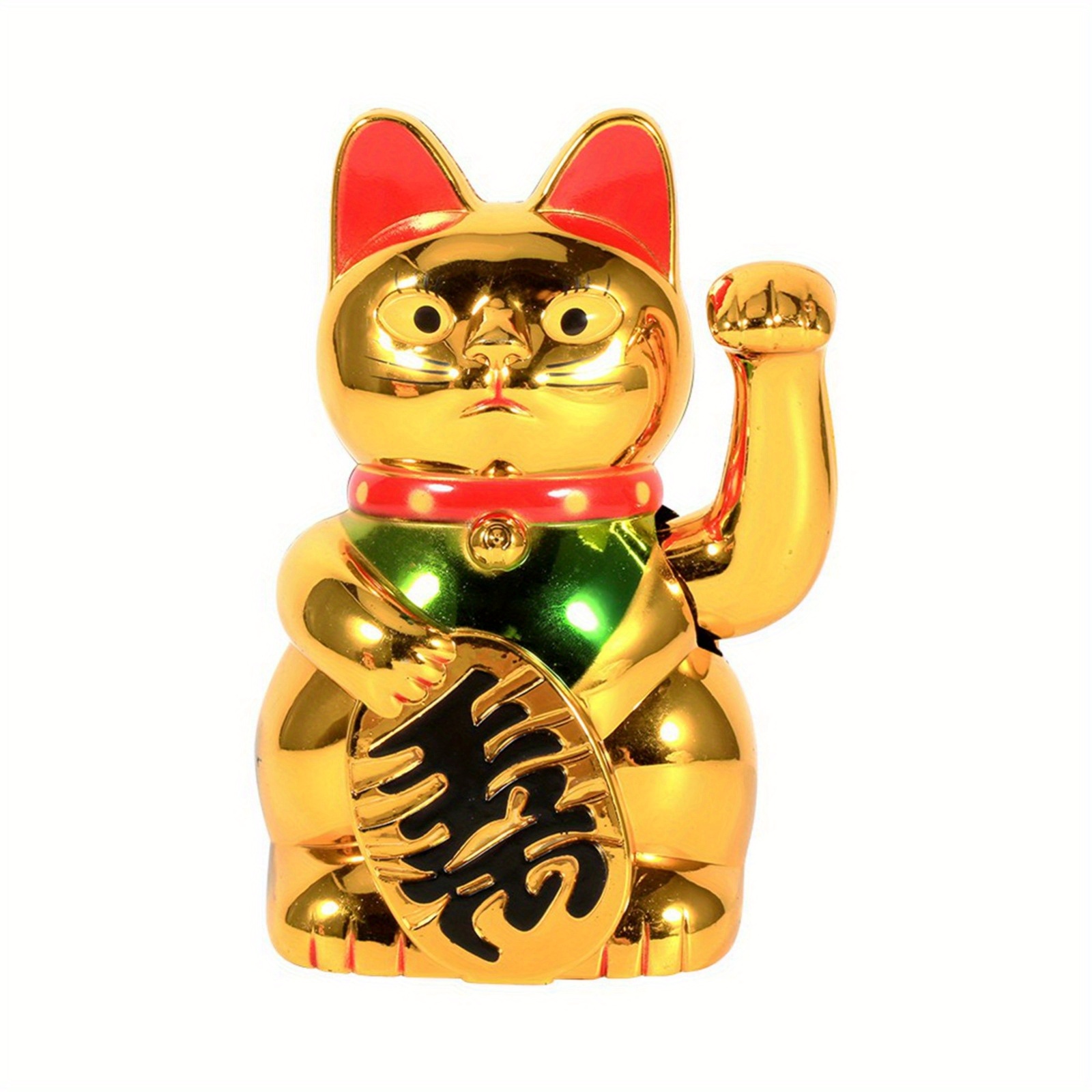 

Christmas Gift Neko, Lucky , Japanese Lucky Cat With Waving Arm Gold Battery Operated Large Gold Waving Hand Paw Up Wealth Luck Feng Shui Decoration Gift For Wife Women Friend