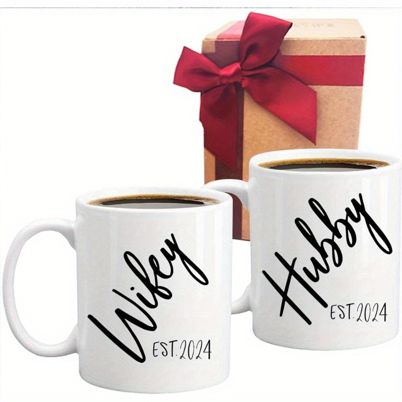 

Wedding Gift For Couple, Est 2024 Gift For Husband Wife Coffee Mug, 2024 Wifey Mug Wedding Gift, Mr And Mrs Bridal Shower Gift, Unique Mr Mrs Wedding Gift 11 Oz Coffee Cup Mug