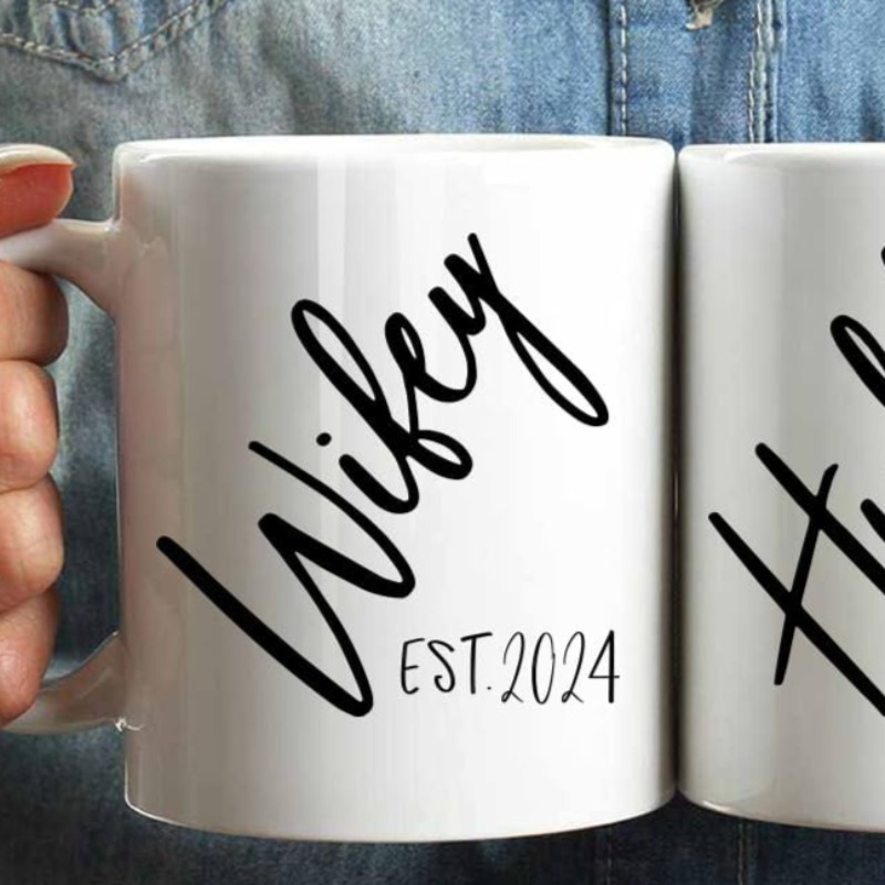 TEMU Wedding Gift For Couple, Est 2024 Gift For Husband Wife Coffee Mug, 2024 Wifey Mug Wedding Gift, Mr And Mrs Bridal Shower Gift, Unique Mr Mrs Wedding Gift 11 Oz Coffee Cup Mug