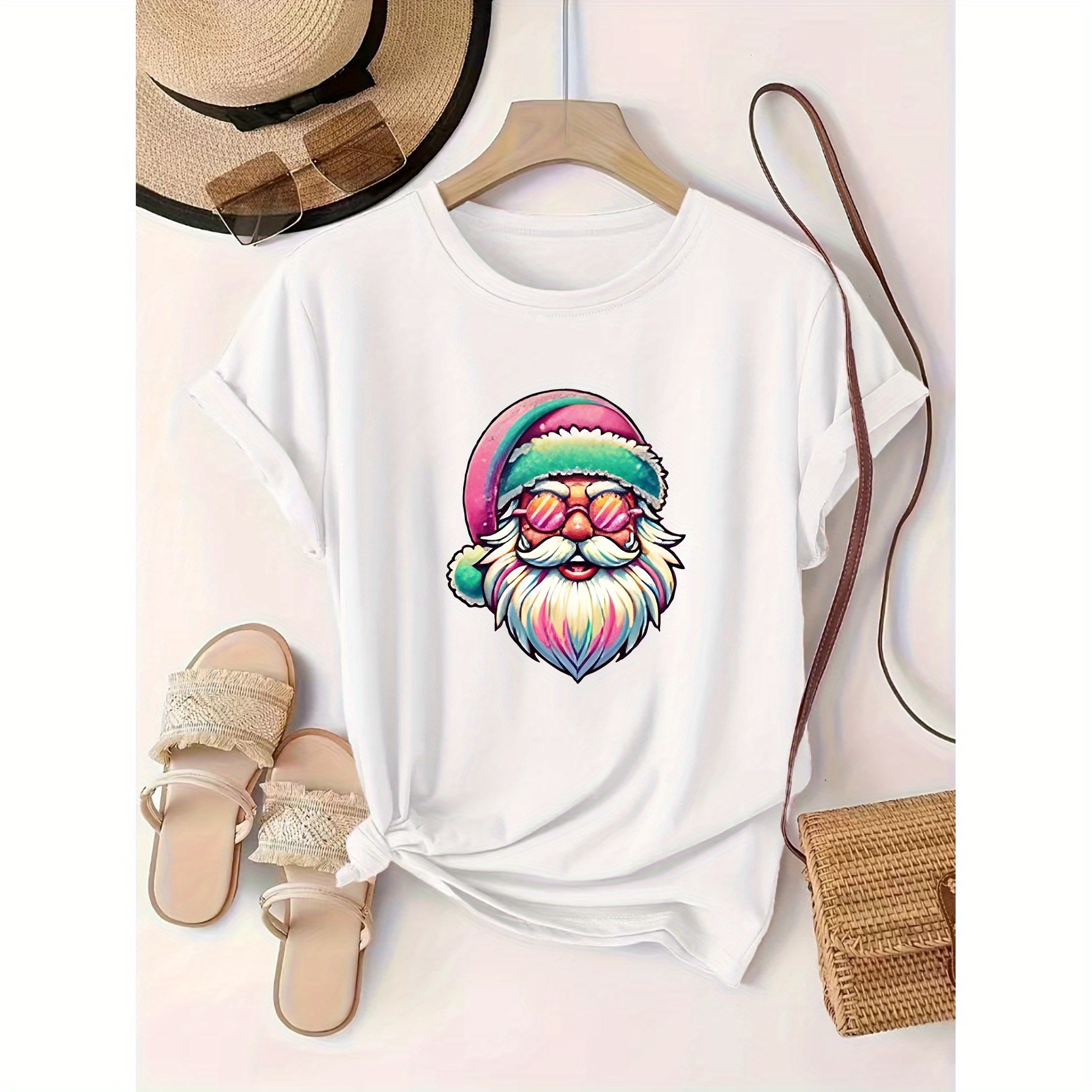 

Christmas Graphic Tee For Women - , Polyester , , Top , For And Summer , Parties, And