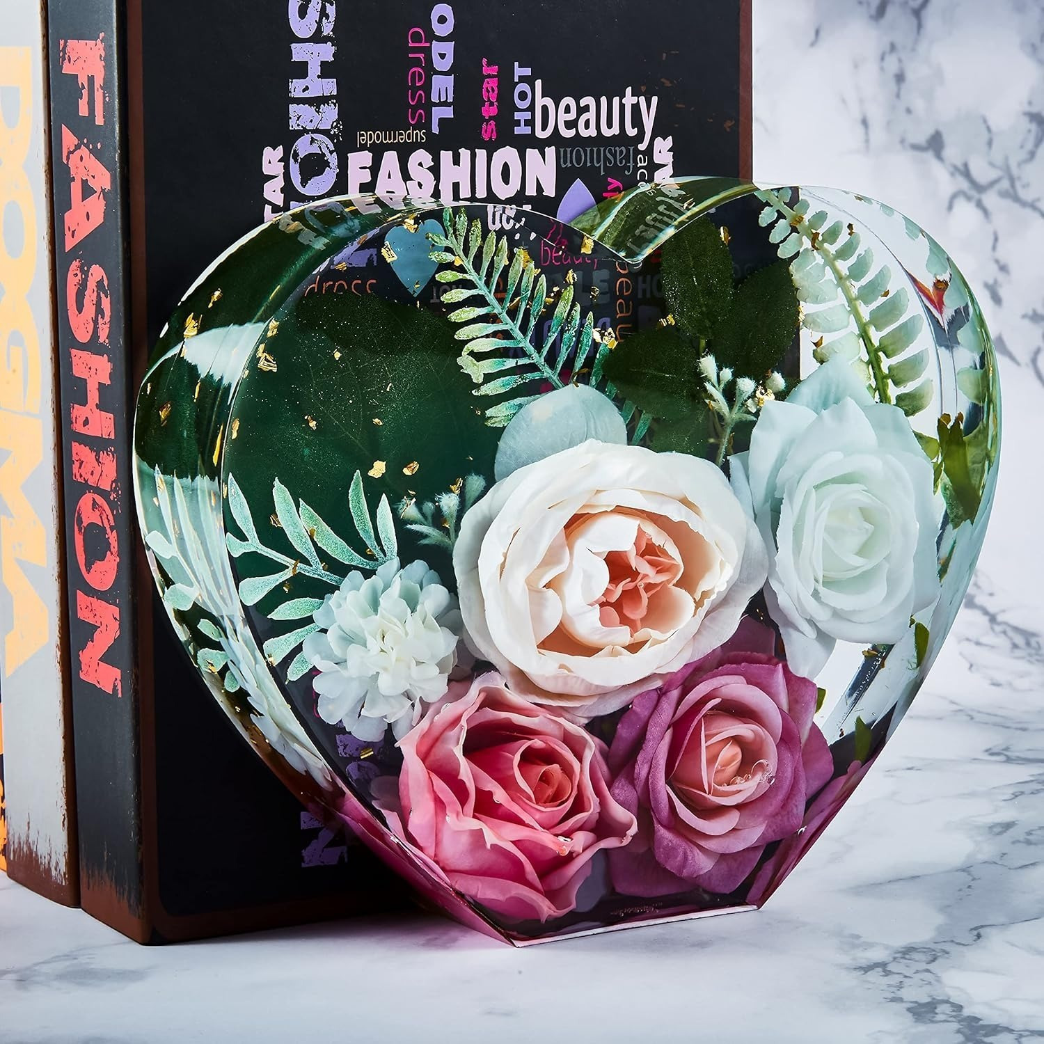 TEMU Diy Wedding, Valentine, Anniversary, Home Decor Gift, 10 Inch Large Heart Shape Resin Molds, 2pcs Silicone Molds For Flower , Deep Epoxy Resin