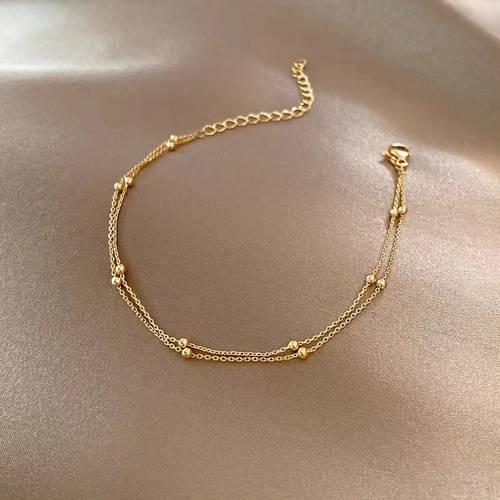 double layer bead bracelet female versatile high end small crowd bracelet universal small clip bead random