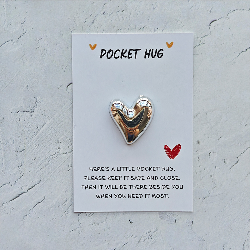 Fun Valentine's Day Love Heart Pocket Hug Card, Cute Love Heart Car Ornament Micro Landscape Ornament, Thank You Card, Birthday Gift Card, Inspirational Gift For Family And , Thank You Card