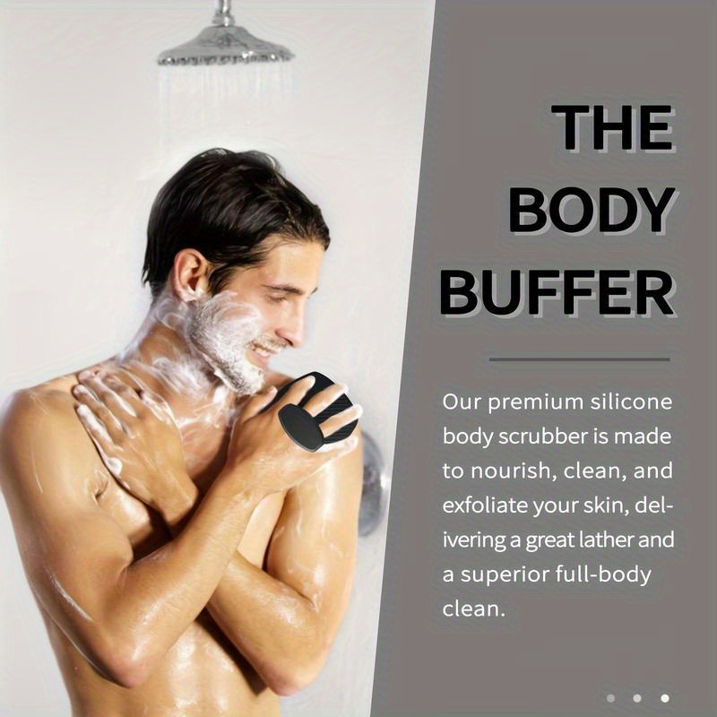 SoftTouch Gentleman's Exfoliator - Ergonomic Non-Slip Handle, Soft Body Scrubber for Gentle Skin Exfoliation, Easy to Clean and Rinse, Perfect for Shower or Bath Time