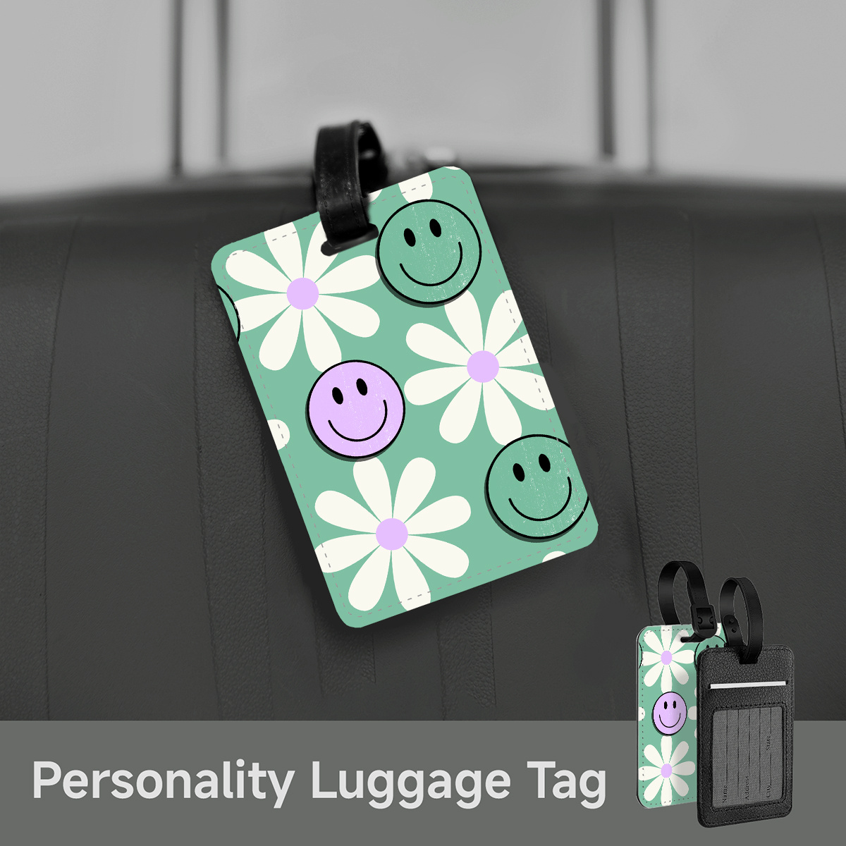 

Flower Pu Luggage Tag, Cute Suitcase Label, Suitable For Suitcases, Backpacks, Handbags, Novelty Travel Id Holder, Creative Holiday/birthday/