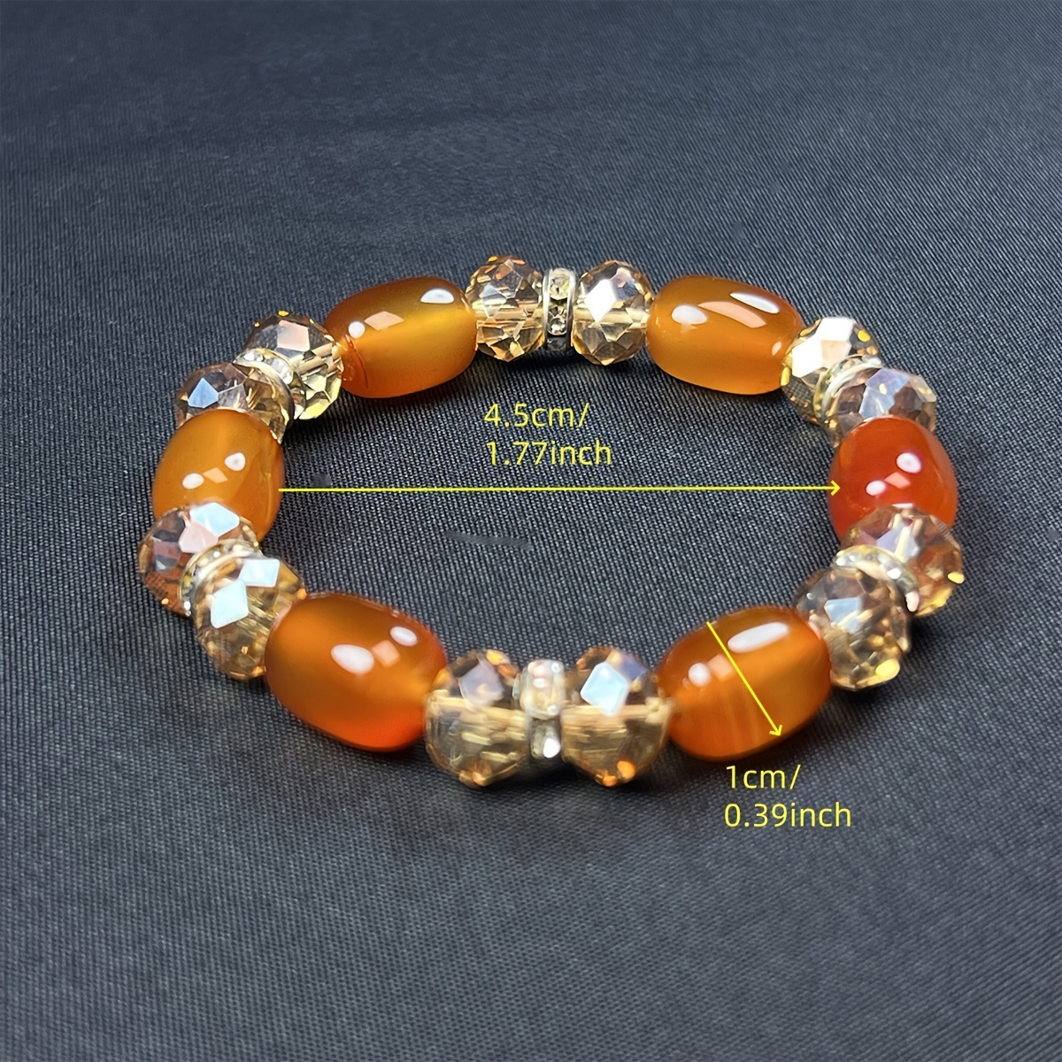 Boho Tribal Orange Agate Beaded Bracelet Couples Gift