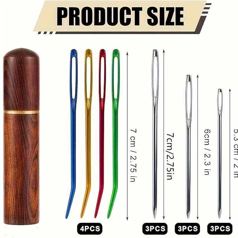 13pcs Big Eye Sewing Needle Suit with Blunt and Pointed Needles