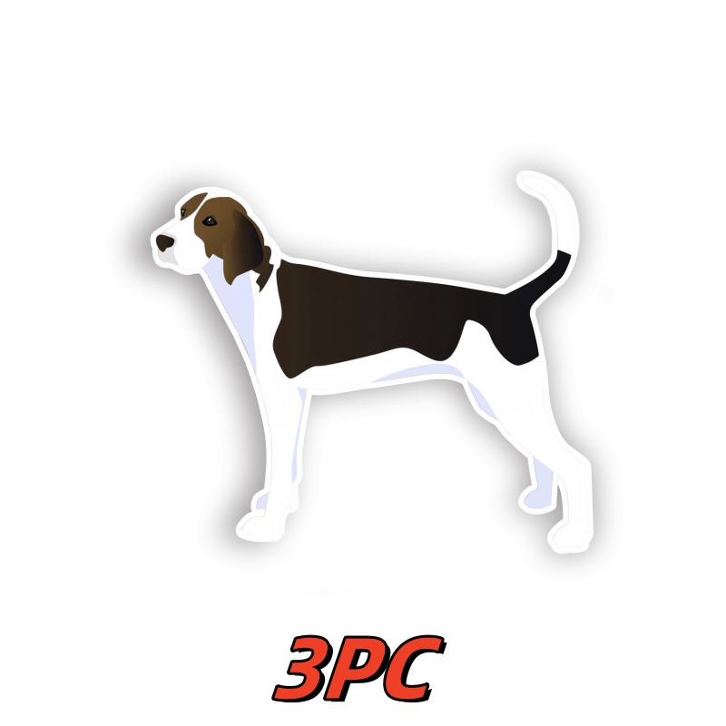 

3pc Treeing Walker Coonhound Silhouette Vinyl Stickers, Basic Breed , Waterproof Car Decals, Self-adhesive, Reusable, Vinyl Material, Matte , For Car External Accessories