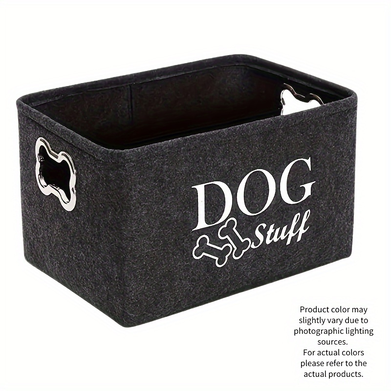Spacious Felt Pet Toy Storage Box - Ideal For Dog Toys, Blankets & Accessories | Durable Polyester Organizer For All Breeds