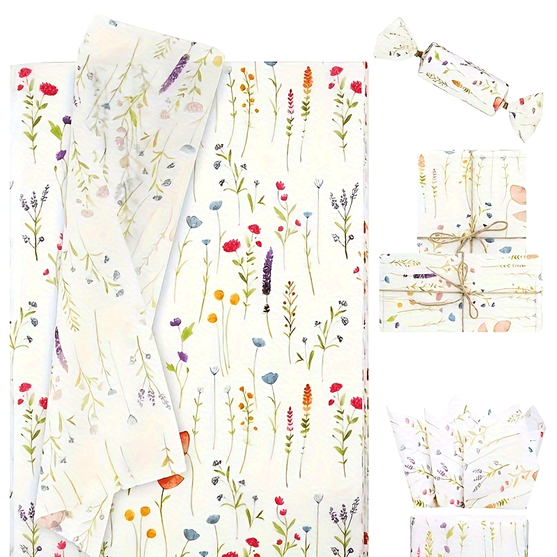 

Lavender Floral Gift Wrap Paper, 50 Sheets - 20x14 Inch Paper For Spring Wedding And Gift Packaging