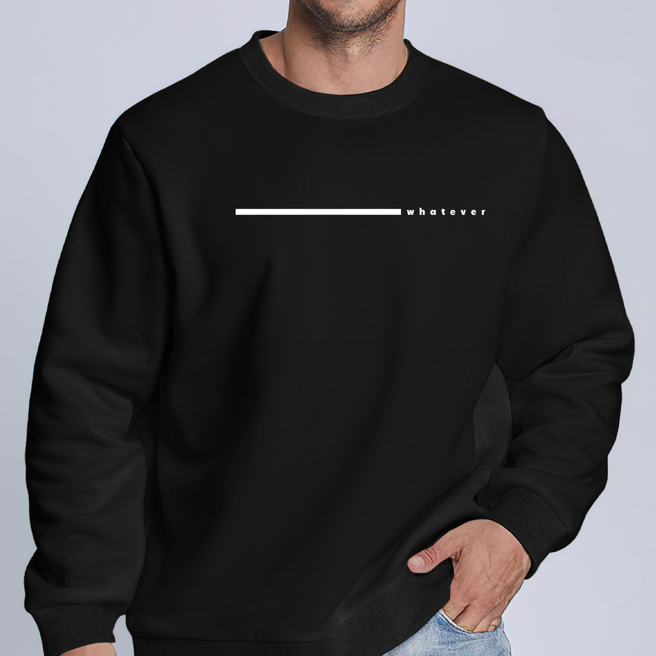 

Men's Casual Crewneck Sweatshirt, Polyester Stretch Fabric, Regular Fit, "" Letter Print, Comfortable Spring/autumn Wear, Knit Fabric, Round Neck, Sporty Style