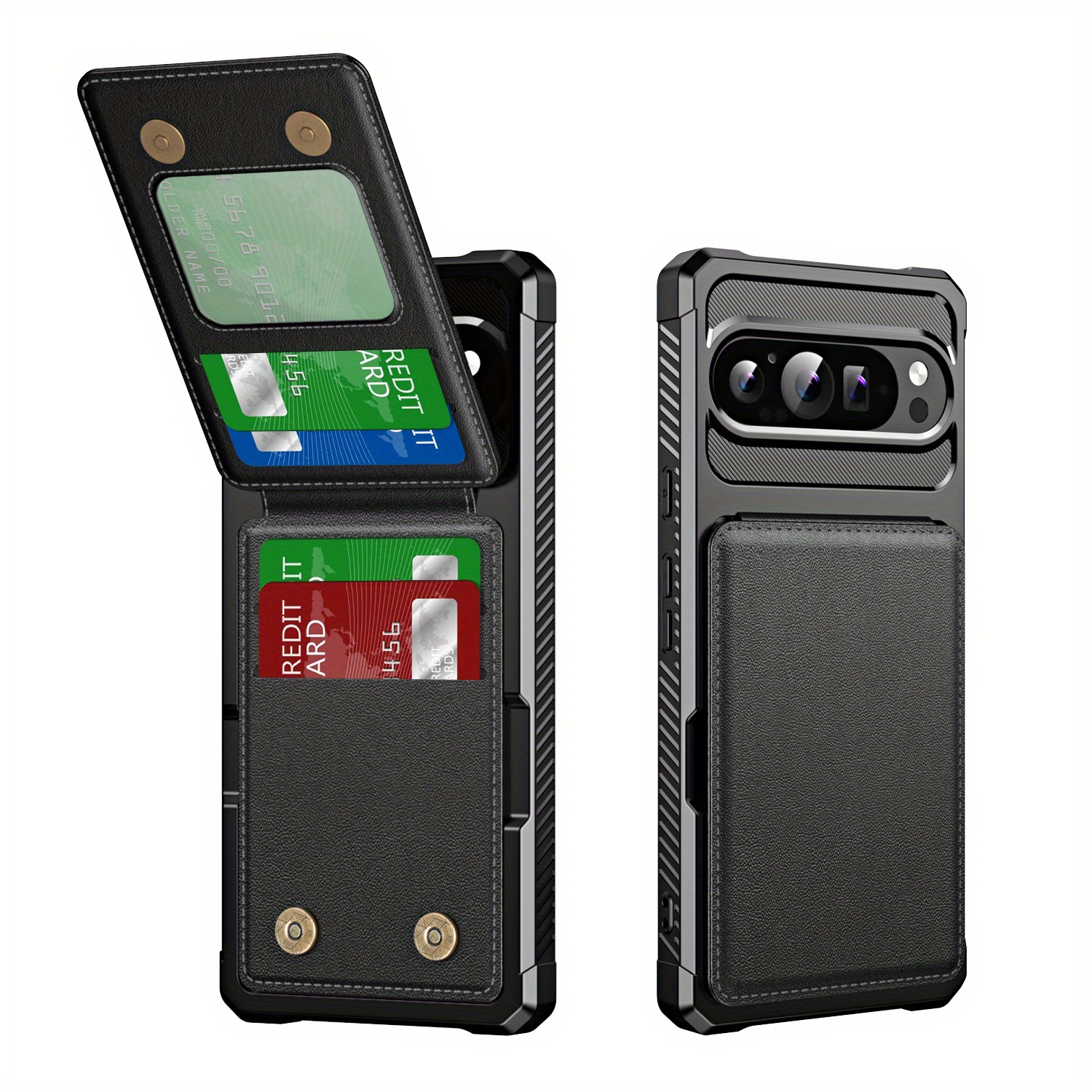 TEMU Phone Case: Zm New Business Metal Anti-drop Card Slot Phone Case For Pixel 7/8/9 A/pro/pro Xl