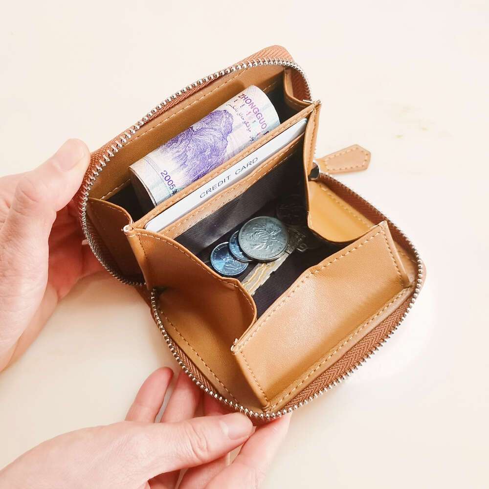 

Simple Two-tier Coin Purse Rfid Coin Storage Coin Purse Women's Zipper Bank Card Holder