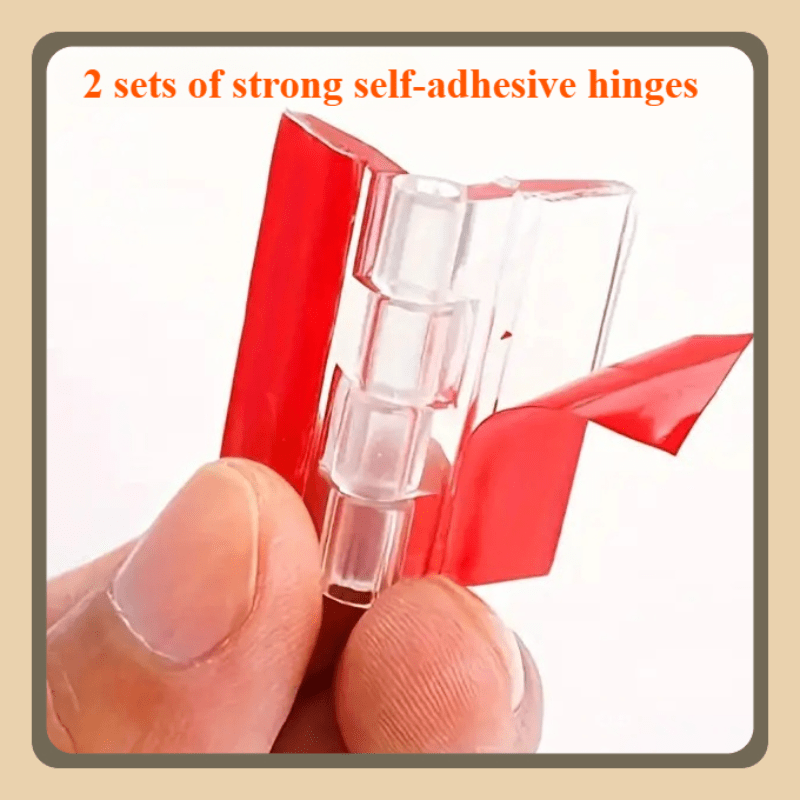 

2pcs Acrylic Self-adhesive Hinges, Art , Transparent Flip Hinges With Built-in Adhesive, For Gift Box, Pet Doors, Music Box, With No Punching Required