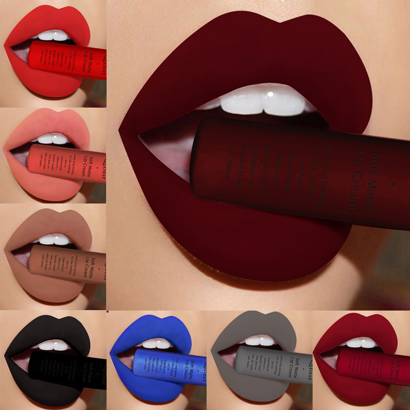 waterproof matte nude liquid lipstick dark red black long lasting liquid lipstick women makeup lipgloss lip tint