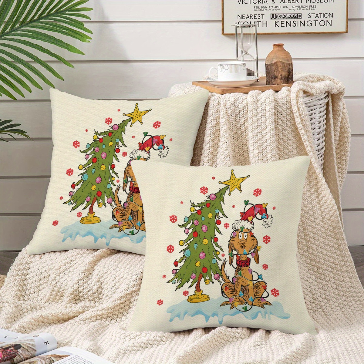 

Christmas Pillowcases: Authorized Design, Linen Cushion, Suitable For Bedroom, Sofa, And Living Room, Machine Washable (excluding Pillow )