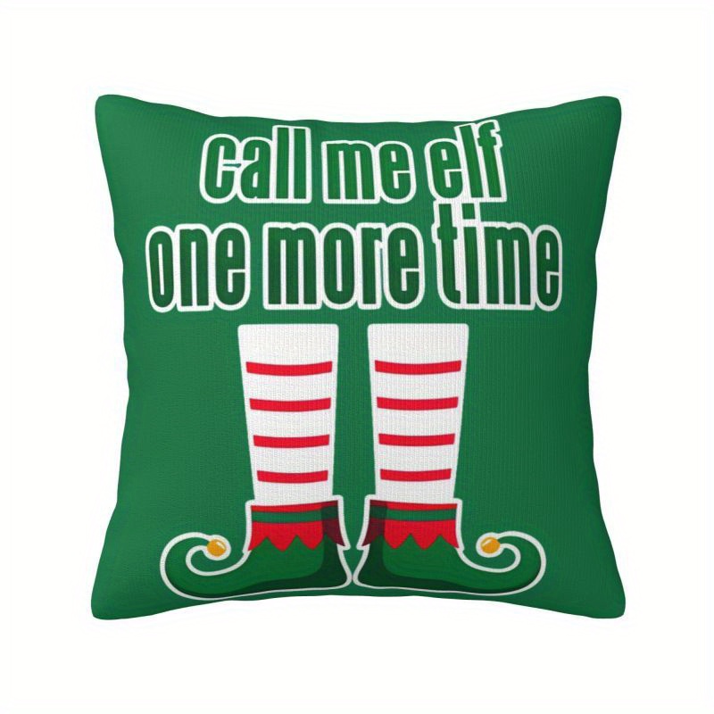

1pc Contemporary Christmas Throw Pillow Cover 18x18 Inch - Design, 100% Polyester Woven Decorative With Zipper Closure For Living Room, Bedroom, Sofa - Machine Washable, Holiday Decor (no Insert)