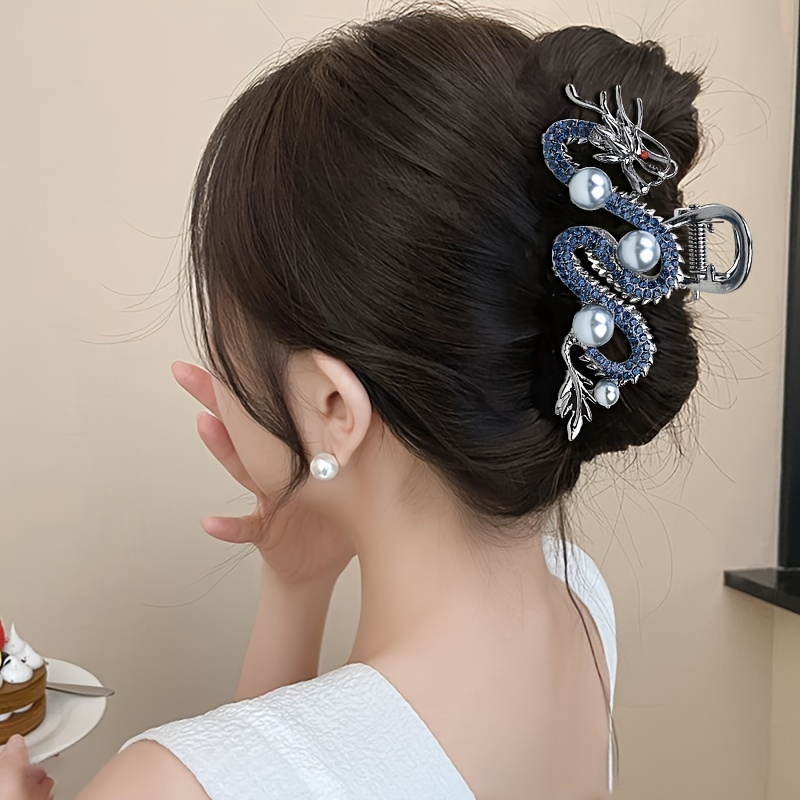 E-shop Elegante Drachen-Haarklammer mit künstlichem, metallenem Drachen-förmigem Haarspange für Damen, stilvolles tägliches Frisuren-Accessoire
