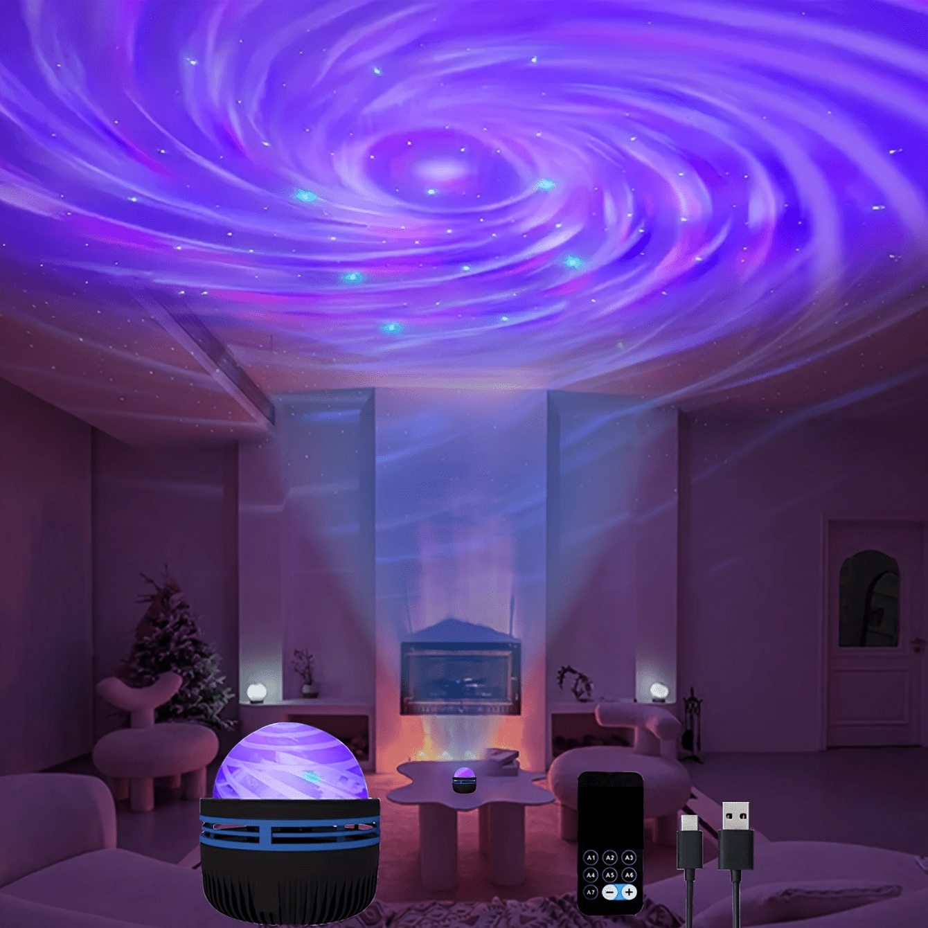 Enchanting 1 Starry Sky Lamp - Elegant Plug-In Night Light for Romantic Bedrooms, Holidays, Camping Adventures, and Parties