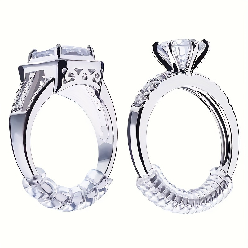 

Un Ensemble de 4 Ajusteurs de Bague de 4 Tailles pour Bague Lâche, Garde de Bague en Gel de Transparent, Convient pour Femmes Hommes, Ajusteur de Bague, Vous Pouvez Ajuster Changer la Taille