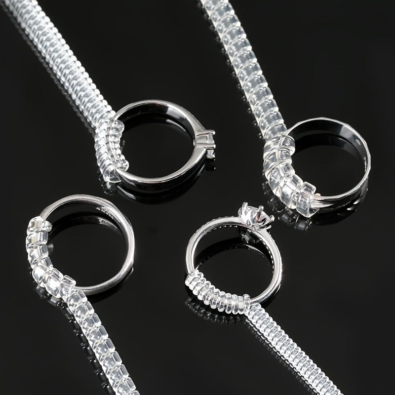 a set of 4 one 4 sizes ring adjuster for   transparent silica gel   suitable for women men ring adjuster you can adjust the ring without changing the size