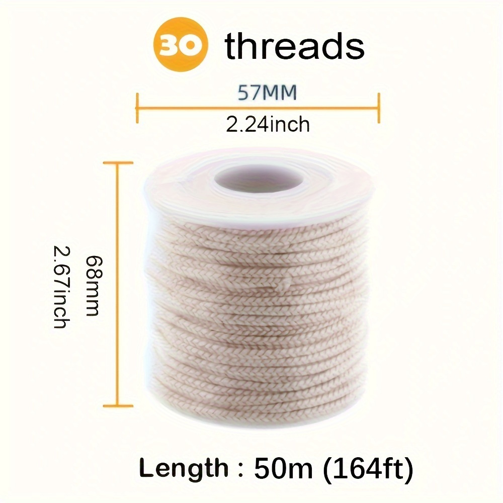 TEMU 1 Rolle 1968,5 cm Hochwertiger Kerzendocht für Kerzenherstellung, DIY Kerzenherstellung Werkzeuge & Zubehör, Geeignet für verschiedene