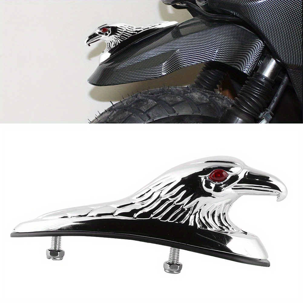 TEMU Universal Motorcycle Front Mudguard Decor Ornament Eagle Head Statue For With 6mm Bolts Motorcycle Parts