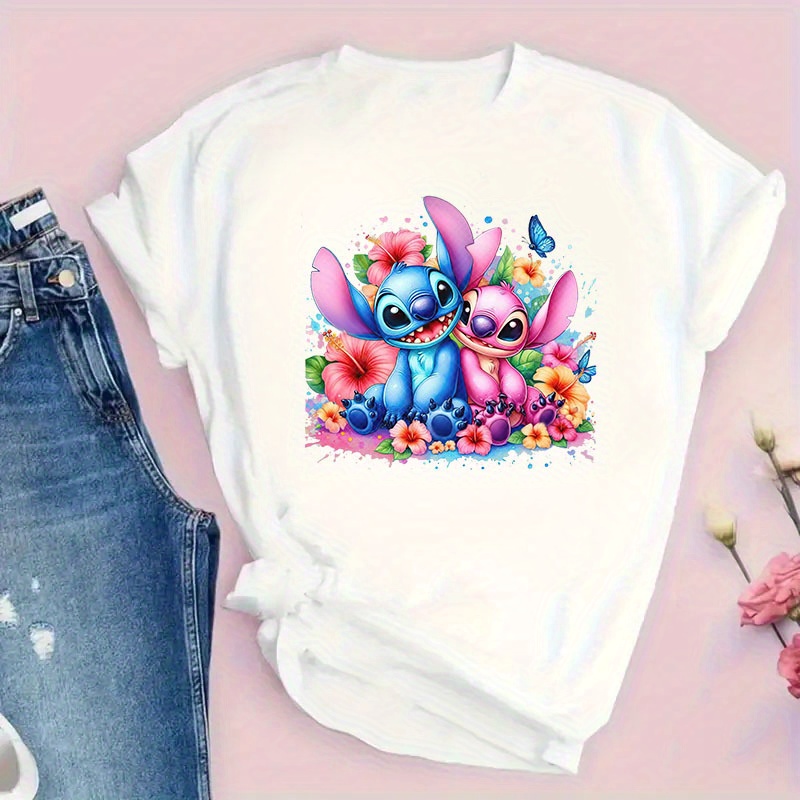 

Stitch & - Vibrant Cartoon Print With , Silicone Heat Transfer Decal For Clothing Customization, Ideal Gift For - Clothes Not Included, Shirt,