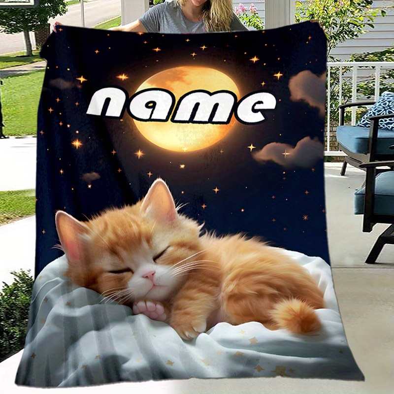 

Personalized Flannel Blanket - Name, & Washable - For Sofa, Bed, Study, &