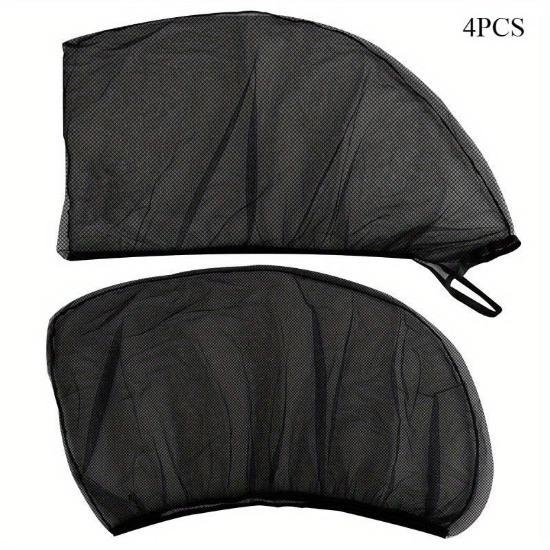 Image of A Collection Of 4 Car Window Sunshades, Designed For Front And Rear Windows Against , Featuring Black Mesh Material For Ventilation, Ideal For Vehicle Interior Styling, And Includes Side Window Visors