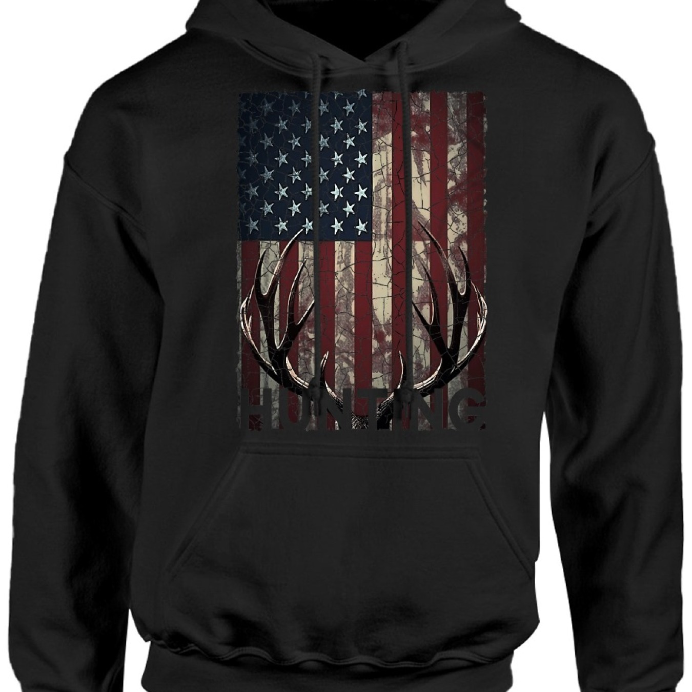 

American Flag Cozy Pullover Hoodie, Casual Long Sleeve Crew Neck Hoodie