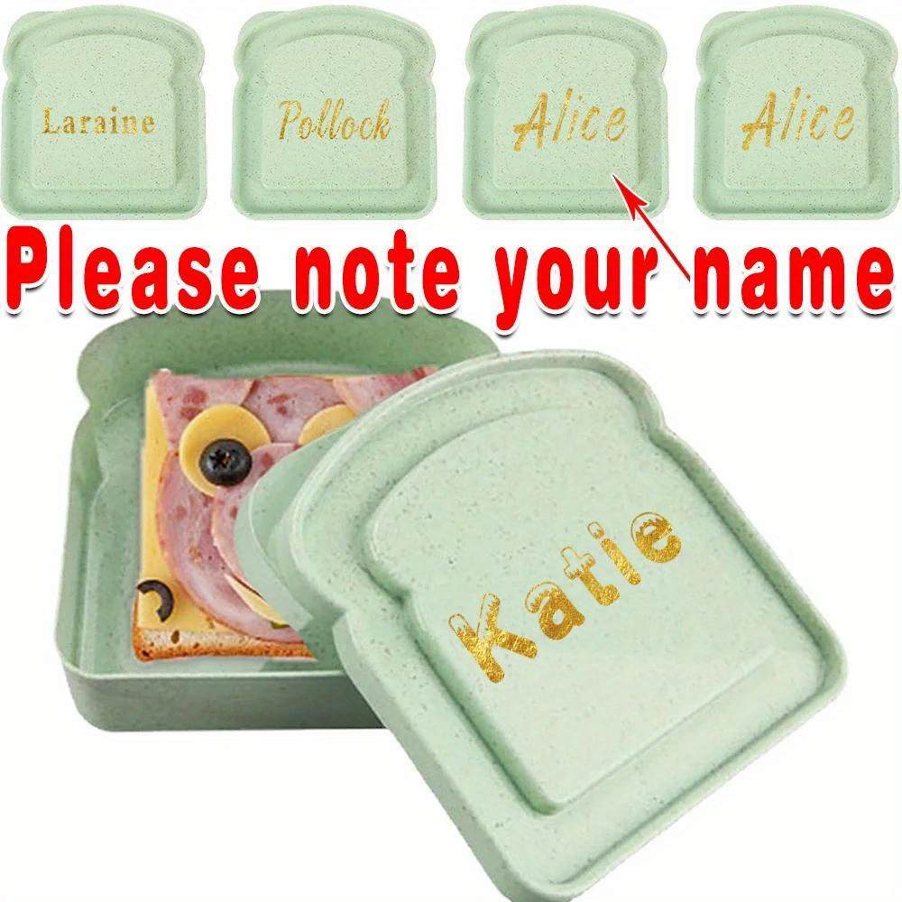 

Personalized Toast Freshness Keeper With Lid - Custom Name Bread & Sandwich Organizer, Portable Breakfast Container For Outdoor Picnics, Green