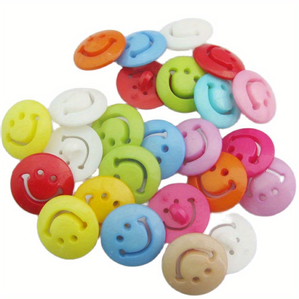 E-shop 30 Stück Bunte Smiley Gesicht Knöpfe Kleidung Cartoon Dekorative Knöpfe Süße Pullover Hemd Knöpfe