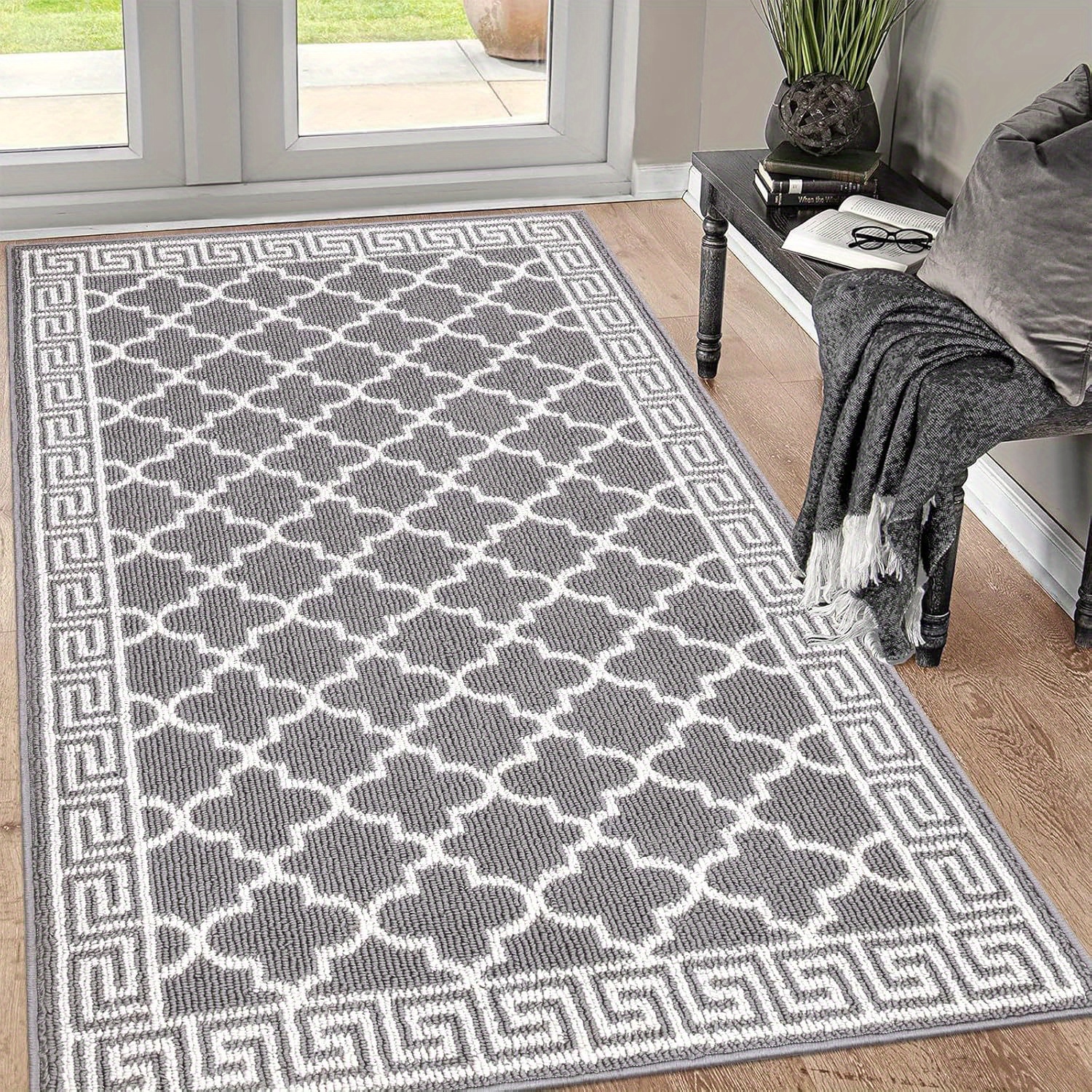 TEMU Indoor Doormat For Entryway Non-slip Absorbent Resist Dirt Entrance Mat, Washable Front Door Mat Welcome Mat Low-profile Inside Floor Mat For