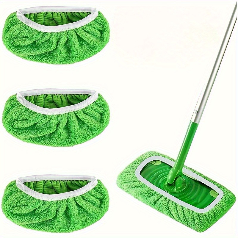 3pcs reusable microfiber mop pads washable   and dust repellent flat floor mop cloth for wet and dry cleaning easy to   washable and long lasting cleaning supplies for home and office details 2