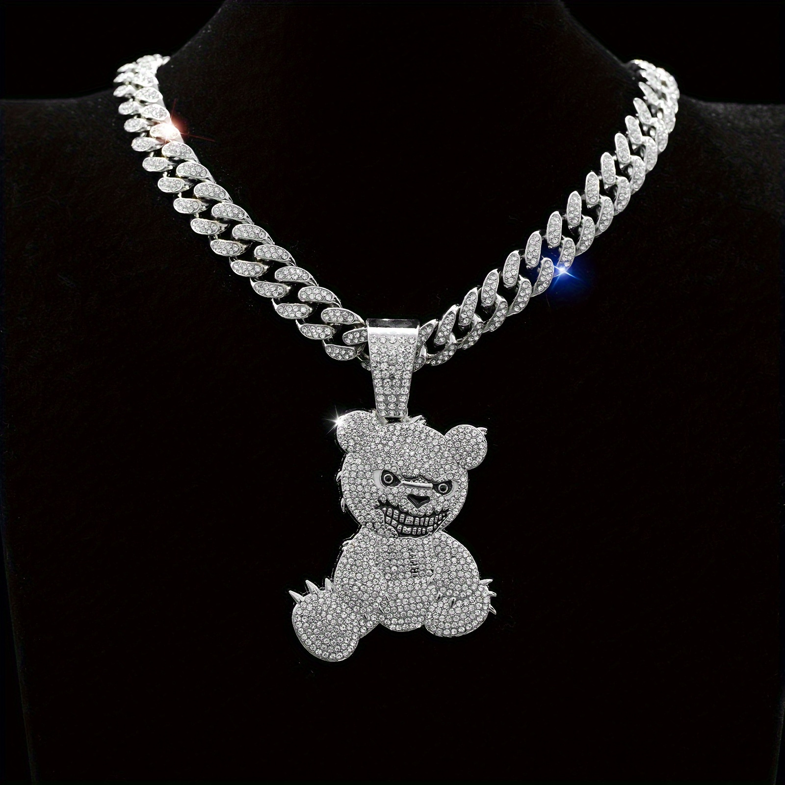 TEMU Hip Hop Bear Pendant 925 Is Parties, Music Festivals And Gatherings